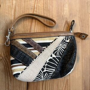 Vintage Relic Wristlet NEW Y2K Patchwork Purse Fossil Bag Zip Old Stock NWT
